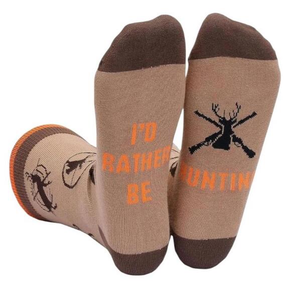 Funny Hunting Socks - I'd Rather Be Hunting - Picture 1 of 2